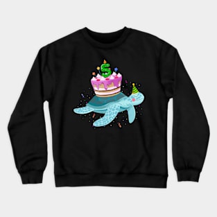 Turtle 5th Birthday 5 Years Old Turtles Reptiles Testudines Crewneck Sweatshirt